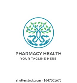pharmacy health nature template logo vector