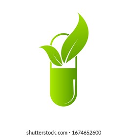 Pharmazie-Kräutersymbol-Vektorillustration-Design-Vorlage