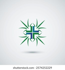 pharmacy herbs logo design template