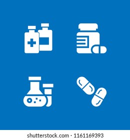 pharmacy icon. 4 pharmacy set with drug, medicine and lab vector icons for web and mobile app