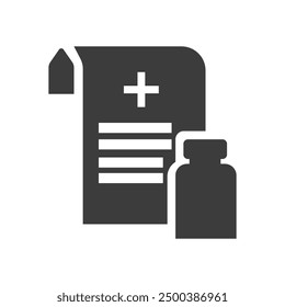 Pharmacy Icon Black and White Vector Graphic