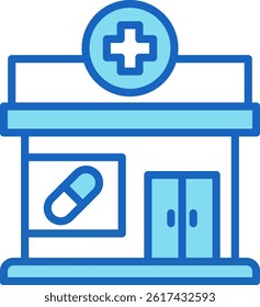 Pharmacy Icon Blue Vector Illustration