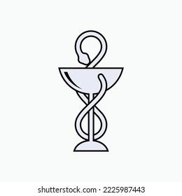 Pharmacy Icon with Caduceus. Pharmacist, Drugstore Symbol.