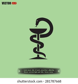 Pharmacy Icon with Caduceus Symbol
