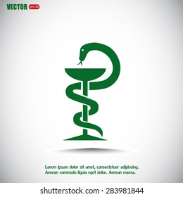 Pharmacy Icon with Caduceus Symbol