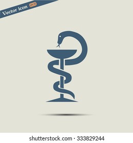 Pharmacy Icon with Caduceus Symbol