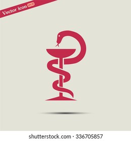 Pharmacy Icon with Caduceus Symbol