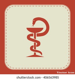 Pharmacy Icon with Caduceus Symbol