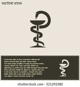 Pharmacy Icon with Caduceus Symbol