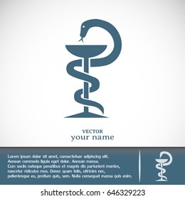 Pharmacy Icon with Caduceus Symbol