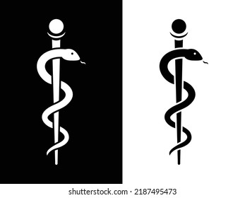 Pharmacy Icon with Caduceus Symbol vector illustration, Medicine symbol icon, Hospital icons isolated white background