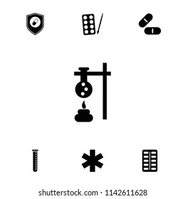 Pharmacy icon. collection of 7 pharmacy filled icons such as paints, test tube, pill, medical sign. editable pharmacy icons for web and mobile.