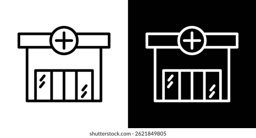 Pharmacy icon concept stroke on white background