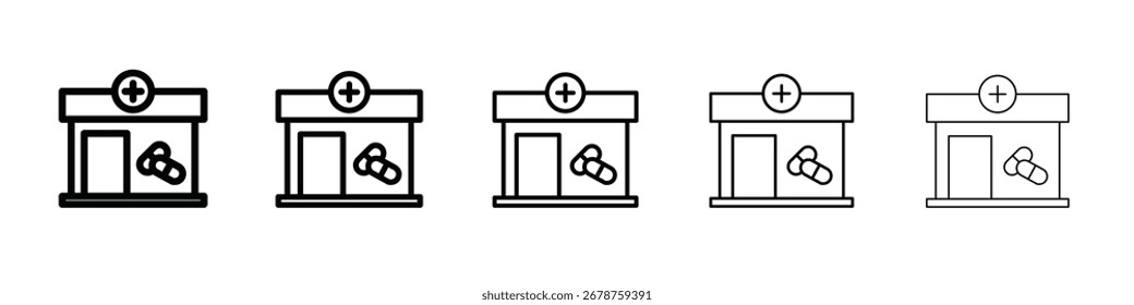 Design de ícone de farmácia, logotipo, aplicativo, IU. Ilustração vetorial, EPS