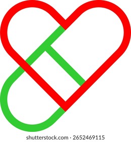 Pharmacy icon drug and heart icon
