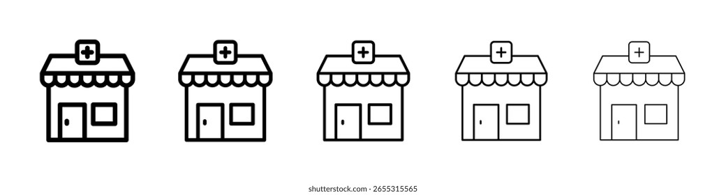 Conceito de sinal plano preenchido ícone da farmácia para web design.