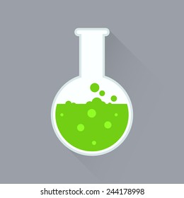 Pharmacy icon - Flask with green liquid