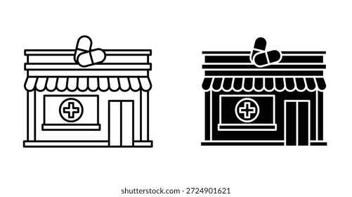 Apotheke Icon Grafikdesign. Vektorsymbol-Illustrationen