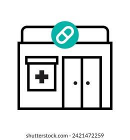 pharmacy Icon. High quality design element. Editable linear style stroke. Vector icon