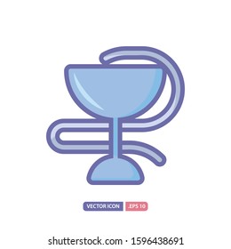 pharmacy icon in lineal color style. Vector logo design template. Modern design icon, symbol, logo and illustration. Vector graphics illustration and editable stroke. Isolated on white background.