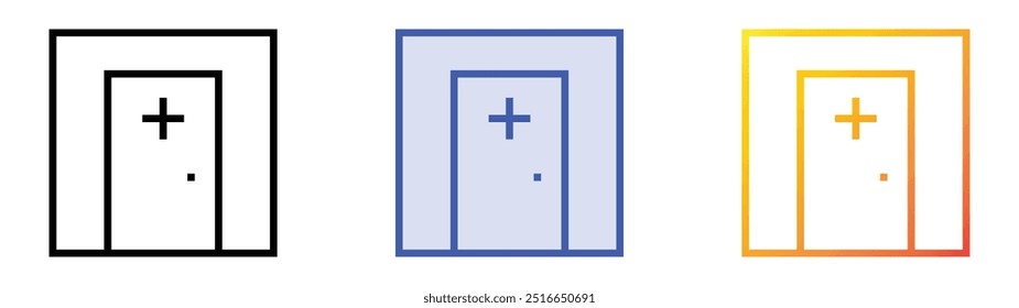 pharmacy icon. Linear, Blue Fill and Gradient Style Design Isolated On White Background