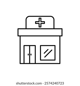 Pharmacy icon linear logo isolated