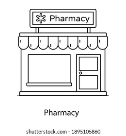 
Pharmazie-Symbol in linearem Rahmenkonzept-Design