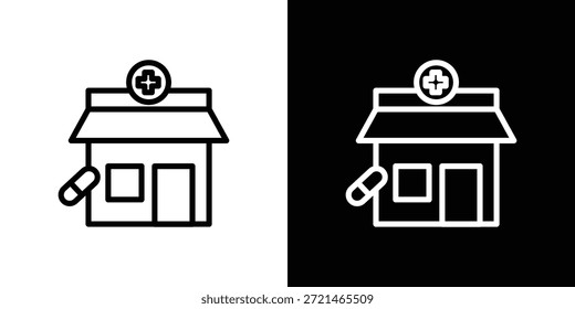 Apotheke Symbol Logo Konzept in Strichen