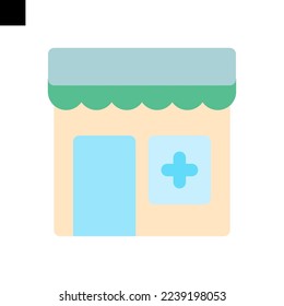 pharmacy icon logo flat style vector