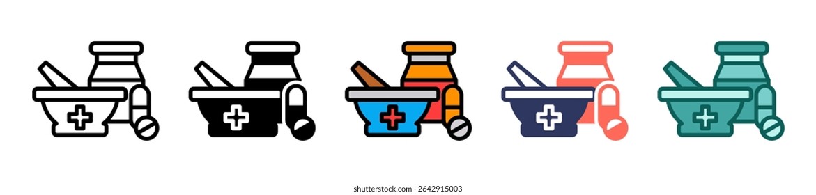 Pharmacy Icon Multiple Vector Illustration