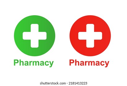 Pharmazie-Symbol auf weißem Hintergrund. Vektorgrafik