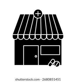 Icono de farmacia sobre fondo blanco