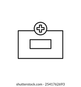 Pharmacy icon Outline set in black and white color