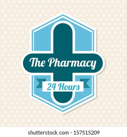 pharmacy icon over dotted background vector illustration