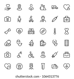 Pharmacy icon set. Collection of high quality black outline logo for web site design and mobile apps. Vector illustration on a white background.