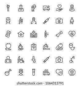 Pharmacy icon set. Collection of high quality black outline logo for web site design and mobile apps. Vector illustration on a white background.