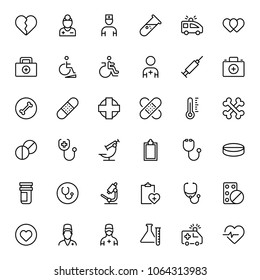 Pharmacy icon set. Collection of high quality black outline logo for web site design and mobile apps. Vector illustration on a white background.