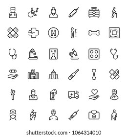 Pharmacy icon set. Collection of high quality black outline logo for web site design and mobile apps. Vector illustration on a white background.