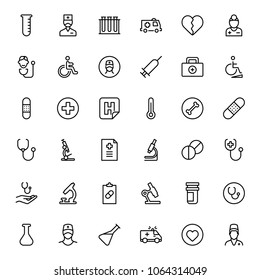 Pharmacy icon set. Collection of high quality black outline logo for web site design and mobile apps. Vector illustration on a white background.