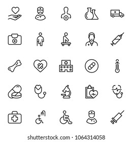 Pharmacy icon set. Collection of high quality black outline logo for web site design and mobile apps. Vector illustration on a white background.