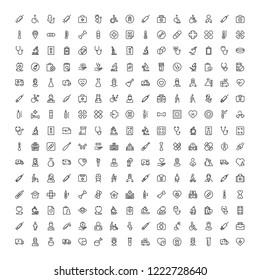 Pharmacy icon set. Collection of high quality black outline for web site design and mobile apps. Vector illustration on a white background.