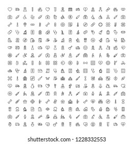 Pharmacy icon set. Collection of high quality black outline logo for web site design and mobile apps. Vector illustration on a white background.