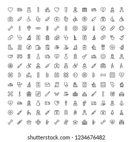 Pharmacy icon set. Collection of high quality black outline logo for web site design and mobile apps. Vector illustration on a white background.