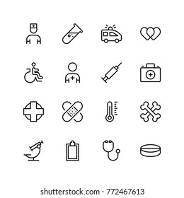 Pharmacy icon set. Collection of high quality black outline logo for web site design and mobile apps. Vector illustration on a white background.