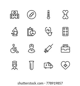 Pharmacy icon set. Collection of high quality black outline logo for web site design and mobile apps. Vector illustration on a white background.