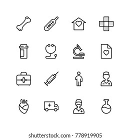 Pharmacy icon set. Collection of high quality black outline logo for web site design and mobile apps. Vector illustration on a white background.