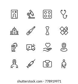 Pharmacy icon set. Collection of high quality black outline logo for web site design and mobile apps. Vector illustration on a white background.