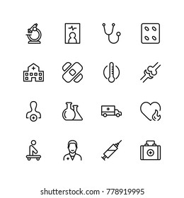 Pharmacy icon set. Collection of high quality black outline logo for web site design and mobile apps. Vector illustration on a white background.