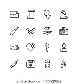 Pharmacy icon set. Collection of high quality black outline logo for web site design and mobile apps. Vector illustration on a white background.