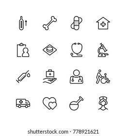 Pharmacy icon set. Collection of high quality black outline logo for web site design and mobile apps. Vector illustration on a white background.